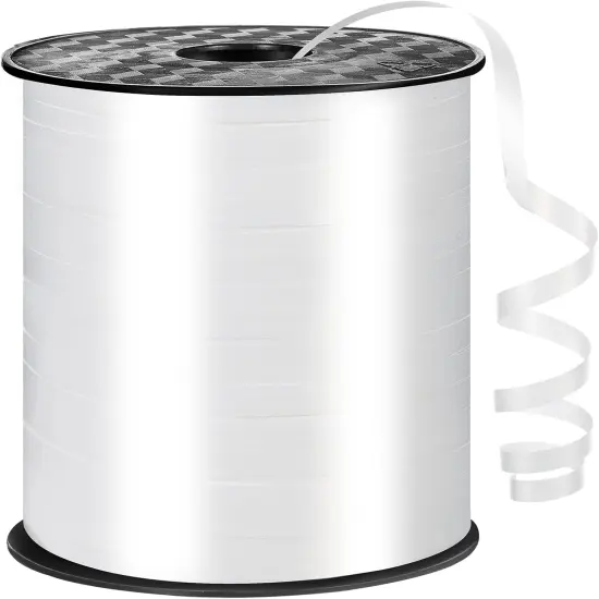 White Curling Ribbon 1/5 Inch Balloon String Ribbon Thin Ribbon for Art Crafts Gift Wrapping {1}