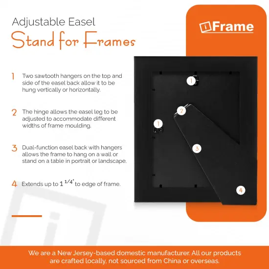 Adjustable DIY Easel Backs | Solid Black Cardboard Back | Fits Most Photo Frames | USA Designed and Made {9}