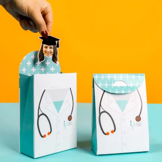 Big Dot of Happiness Medical School Grad - Doctor Graduation Gift Favor Bags - Party Goodie Boxes - Set of 12 {5}