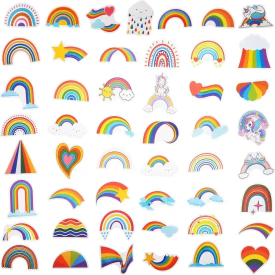 100 Pack Rainbow Stickers, Rainbow Party Favors, Birthday Decorations {3}