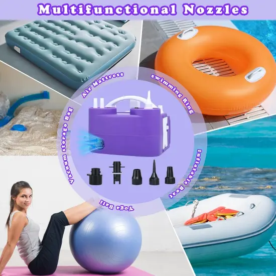 Electric Balloon Pump, 4-in-1 Portable Electric Air Pump for Inflatables, Balloons and Sports Ball, Balloon Inflator for 260q,Foil, Latex Balloons and Pool Floats, Faster and Save Time {1}