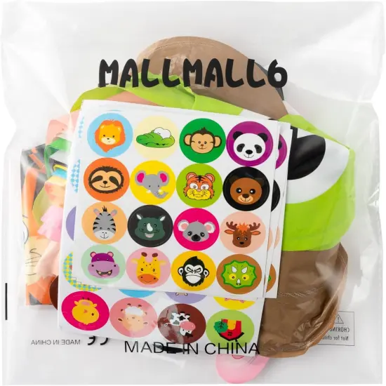 50p Zoo Animal Inflatable Headbands Wildlife Balloon Hair Hoop Include Forest Safari Farm Animals Jungle Theme Birthday Party Supplies with Animal Stickers Party Favors Costumes for Kids {5}