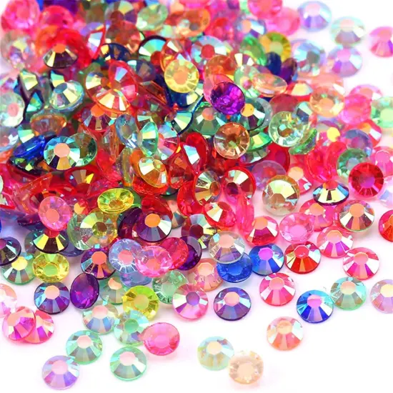 1440 Pcs SS20 5mm AB Flatback Rhinestones for Nails Art Crafts Transparent Glitter Round Gems Crystals DIY Clothes Shoes(Clear Green AB) {3}