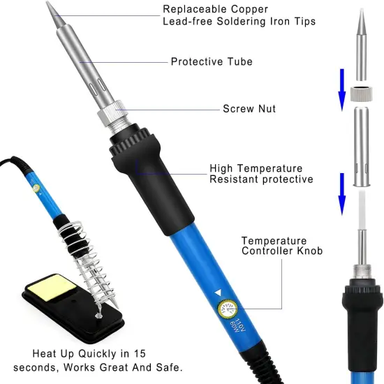 Wood Burning Kit 95pcs, West Bay Soldering Pen with Adjustable On-Off Switch Control Temperature Wood Burning Tool for Embossing, Carving, Soldering Tips, Carrying Box {3}