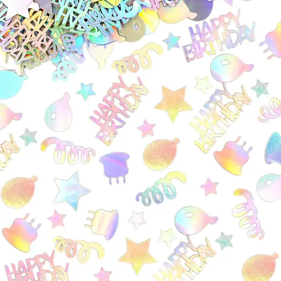 Birthday Confetti for Table Iridescent Happy Birthday Confetti Balloon Star Shaped Table Scatter Suitable for Disco Themed Birthday/Anniversary Party Decor {3}