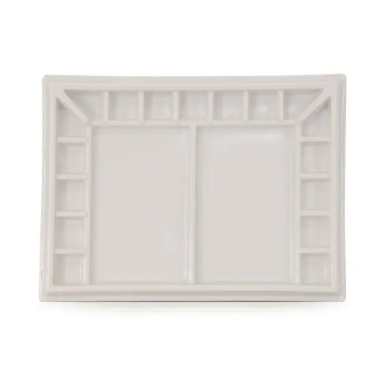 Pintar Ceramic Watercolor Paint Palette Tray - 17 Well Ceramic Palette | Rectangle - 13 x 9.8 inchPaint Pallet | Durable Watercolor Palette Tray for Acrylic, Oil, Gouache & All Water-Based Paints {2}