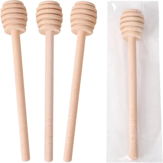 22 PCS Wooden Honey Sticks Dipper 6 Inch, Individually Wrapped Mini Honeycomb Honey Stirrer Stick For Honey Jar Dispense Drizzle Honey and Wedding Party Favors Gift {1}