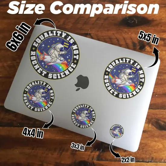 (3PCS) Equality is Not Rocket Science Sticker LGBTQ, Gay Pride, Rainbow Trans, Gay, Lesbian Gift - Water Assistant, Vinyl Waterproof Die-Cut Sticker for Water Bottle, Car, Helmet, Laptop (2 Inches) {4}