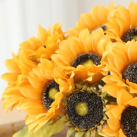 9Pcs Artificial Sunflowers Fake Sunflowers {3}