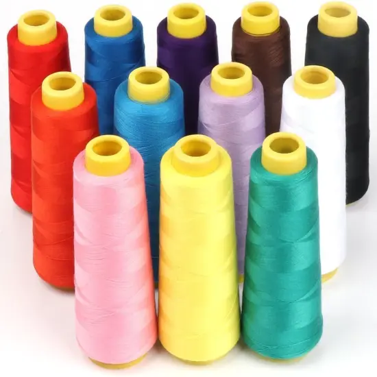 4-Pack HOT Pink All Purpose Sewing Thread Cones (6000 Yards Each) of High Tensile Polyester Thread Spools for Sewing, Quilting, Serger Machines, Overlock, Merrow & Hand Embroidery. {4}