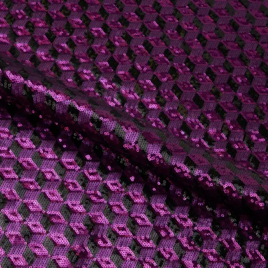 1 Yard Qburtz Mesh Sequin Fabric 36" L x 60" W Black/Purple {1}