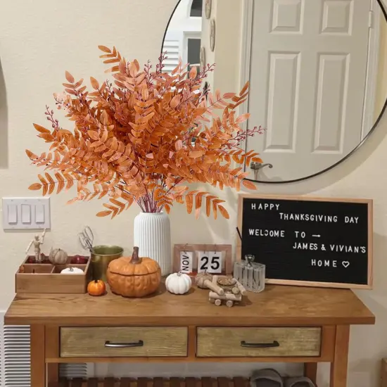 4 Pack Artificial Fall Greenery Stem Autumn Faux Flowers {2}