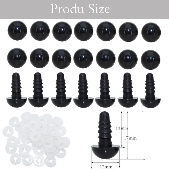 1Box(200Pcs)12mm Spiral Solid Black {2}