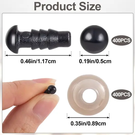 800 Pcs Safety Eyes and Washers (0.19inch/5mm) {2}