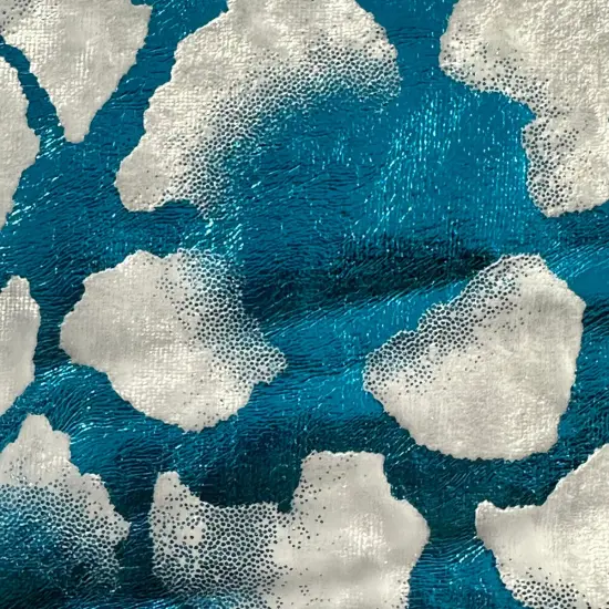 1 Yard Aphotic Cloud Foil Polyester Spandex Fabric for Dancewear Cosplay Costumes Arts & Crafts 60 Inches Width White Gold {4}