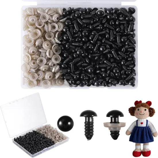 400pcs 9mm Safety Eyes for Amigurumi with Washers {1}