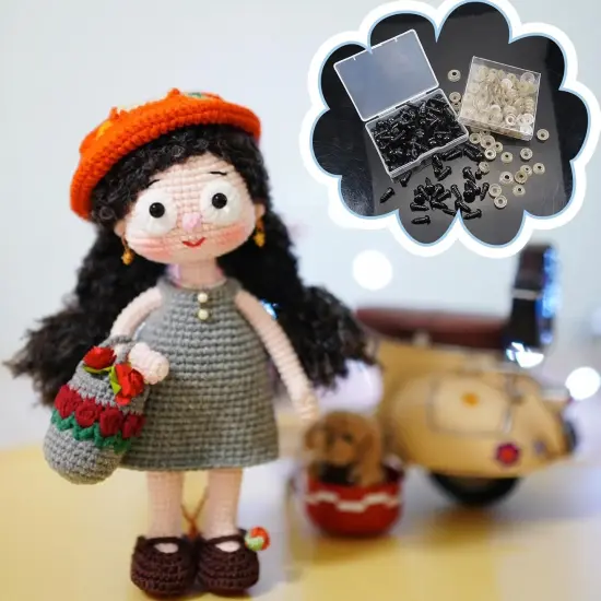 200pcs Crochet Safety Eyes and Noses with Washers (6mm to 14mm) {5}