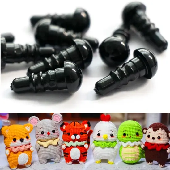 5mm Plastic Safety Eyes Black with Washers (5mm) {3}