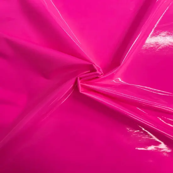 1 Yard Patent Faux Leather Apparel Vinyl Fabric With 54 Inch Wide Neon Pink {1}