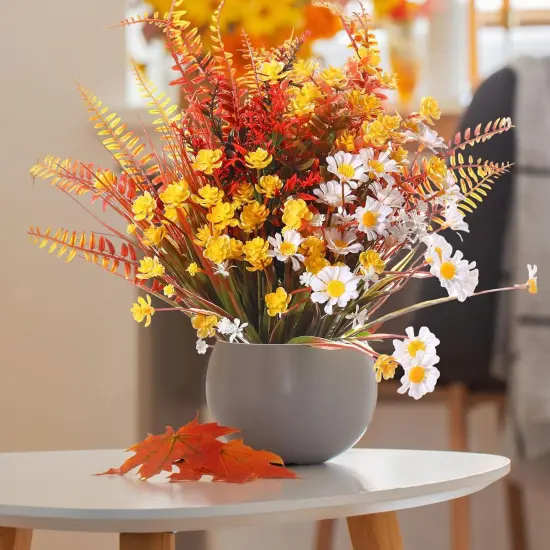 24 Pcs Artificial Flowers - (Fall Color) {4}