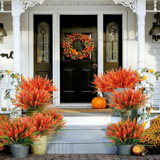 Faux Monkey Grass Fall Flowers (Orange) {5}