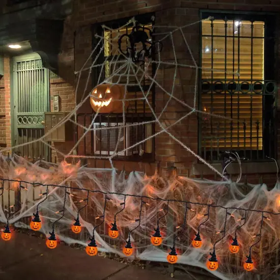 7FT LED Pumpkin Curtain Lights {4}