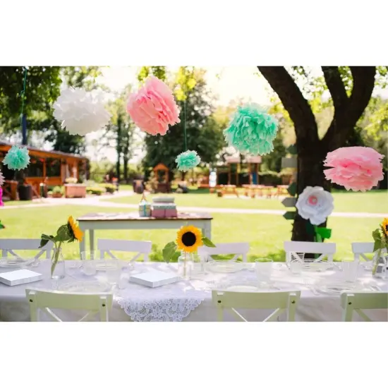 Exquisite 350 Pcs Plastic Plates for Party &ndash; Disposable Plates Set &ndash; 50 Each of 9" Dinner Plates, 7" Dessert Plates, Plastic Cups, Napkins & Plastic Cutlery &ndash; Plastic Dinnerware by Party Solids Clear {5}