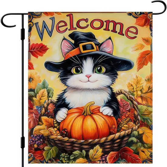 Thanksgiving Fall Garden Flag 12x18 Inch {1}