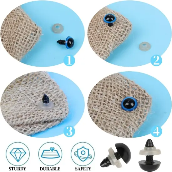 Solid Black Eyes with Washers - 100 PCS {2}