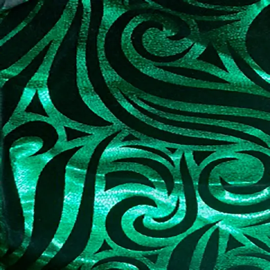 1 Yard Meta Snake Foil Velvet Fabric for Dancewear Costumes Cosplay Leggings 60 Inches Width Black Green {1}