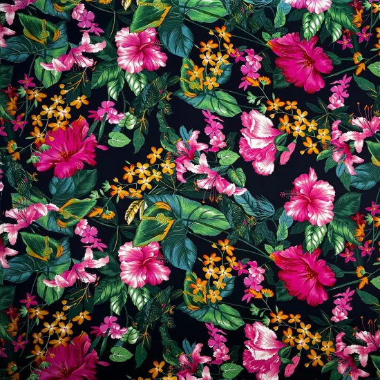 1 Yard Tropical Garden Peachskin Polyester Fabric For Sewing Apparel And Home D&eacute;cor Projects 45 Inch Blue {4}