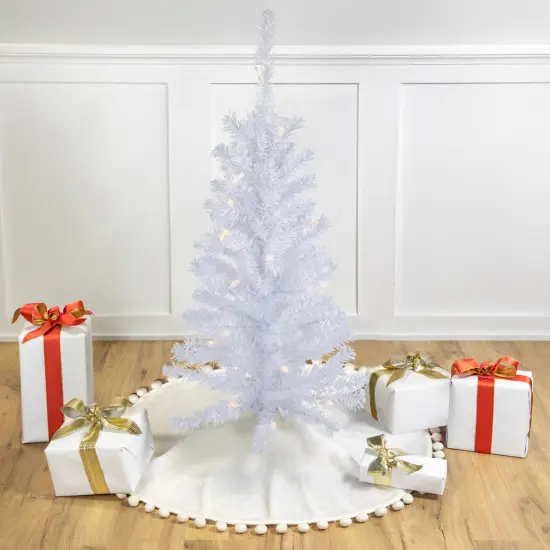Northlight Pre-Lit Slim Woodbury White Pine Artificial Christmas Tree - 3' - Clear Lights {1}