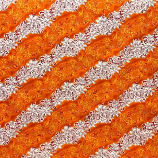 1 Yard Diagonal Tiare Lei Fabrication, 100% Polyester Fabric, 36in L x 45in W Orange {1}
