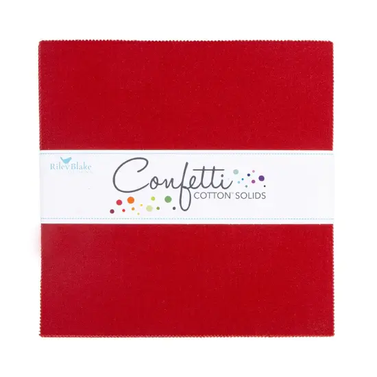 Confetti Cotton 10" Square Pack (Layer Cake / 10" Stacker) in Dahlia Red byfor Riley Blake (10-120-DAHLIARED-42) {1}