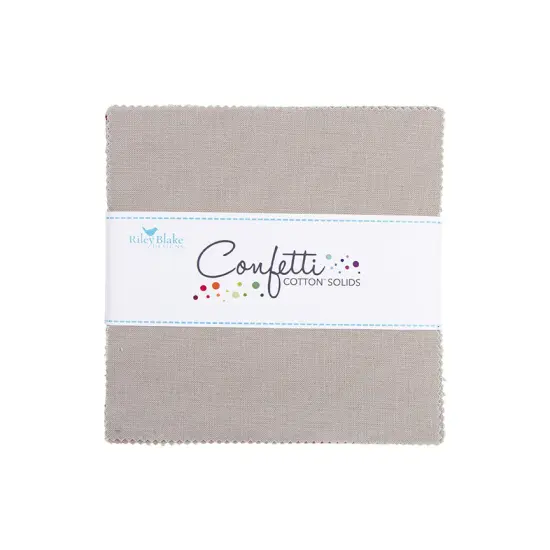 Confetti Cotton 10" Square Pack (Layer Cake / 10" Stacker) in Cobblestone byfor Riley Blake (10-120-COBBLESTONE-42) {1}