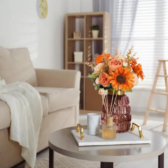 Artificial Fall Sunflowers - 14inch {3}