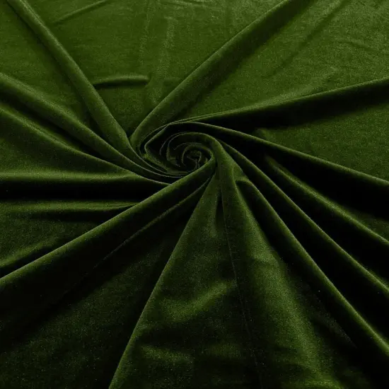 1 Yard Luxurious Stretch Velvet Fabric Polyester Lycra Spandex 58/60" Wide Bamboo Green {1}