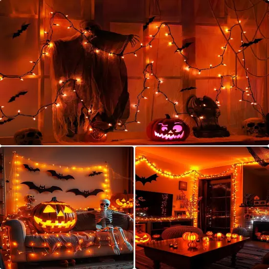 Orange Halloween Mini Lights - 50 Lights {5}