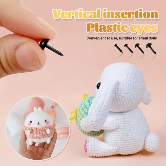 480pcs Black Needle Felting Eyes 3mm 4mm 5mm 6mm {3}