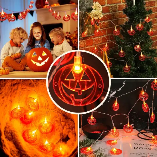 Halloween Pumpkin String Lights - 15Ft 30 LED {2}
