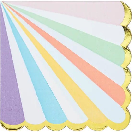 192 pc Bulk Pastel Celebrations Scalloped Luncheon Napkins {1}