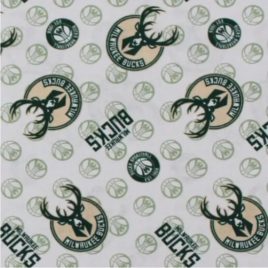 NBA Licensed Milwaukee Bucks Cotton Fabric by the Yard {1}