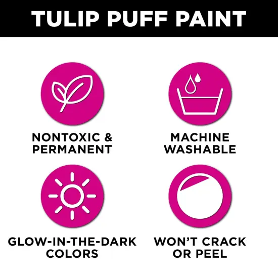 Tulip Puff Paint Glow Natural, Multi-Surface Craft Paint, 4 fl. oz. 3 Pack {3}