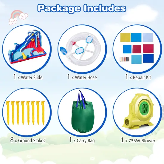 6-In-1 Inflatable Water Park with 735W Blower {5}