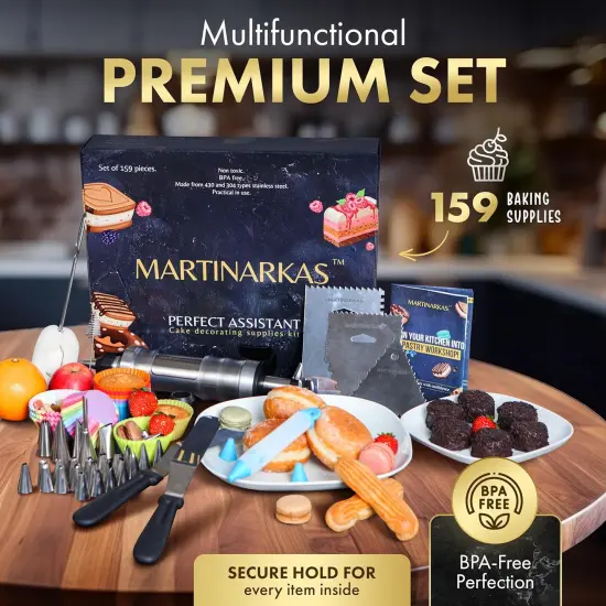 159 Baking Supplies, Icing Gun with 30 Piping Tips, Frosting Piping Kit for Beginners {2}