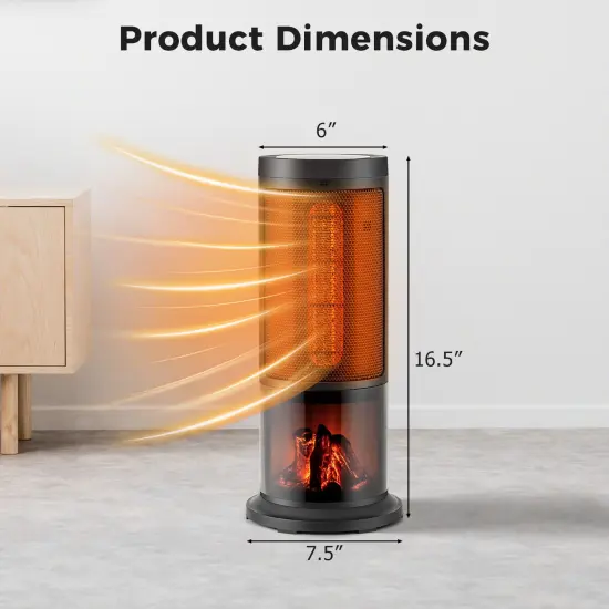 17 Inch 1500W Portable Tower Space Heater with 135&Acirc;&deg; Oscillation-Black {4}