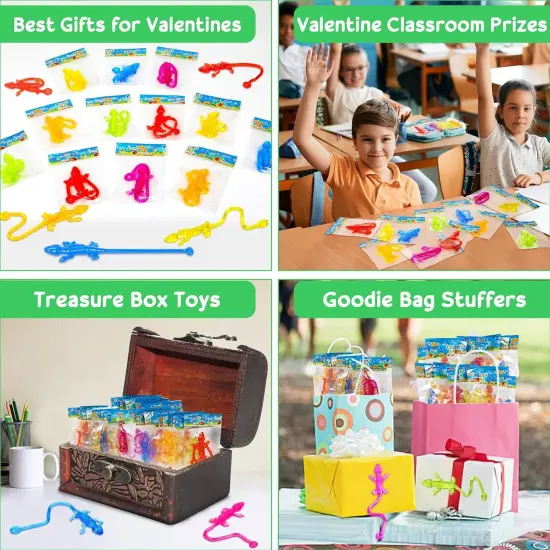 30pcs Sticky Gecko Toys Party Favors Kids Goodie Bag Stuffers Sticky Finger Bulk Stretchy Lizard Toys Treasure Box Prize Pinata Fillers Classroom Rewards Birthday Party Supplies Treat Toddler Boy Girl {5}