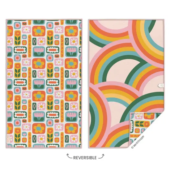 Daisies & Rainbows Microfiber Kitchen Hand Towel {1}