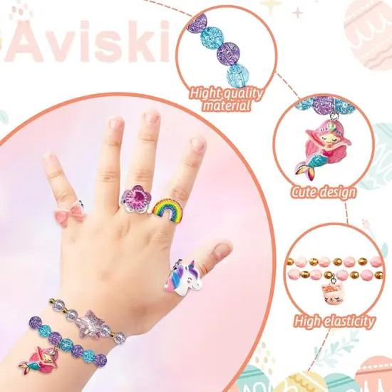 12Pcs Easter Surprise Eggs with Cute Bracelet & Ring Inside for Easter Theme Party Favors, Supplies for Easter Egg Hunt, Basket Stuffers/Fillers, Classroom Prize Supplies Toddler Boys Girls {3}