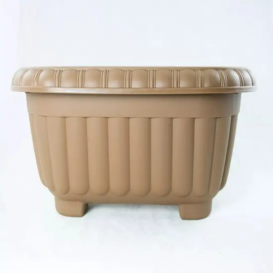 Japanese Plastic Bonsai Training Pot / Home Garden Planter 13"x 10"x 5.5" - Tan {3}